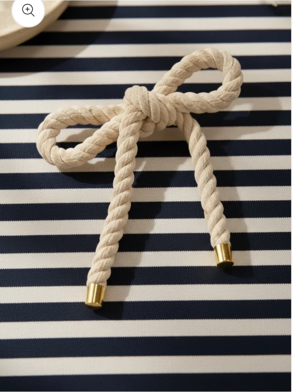 Rope Bow Hair Clip with Gold Tips